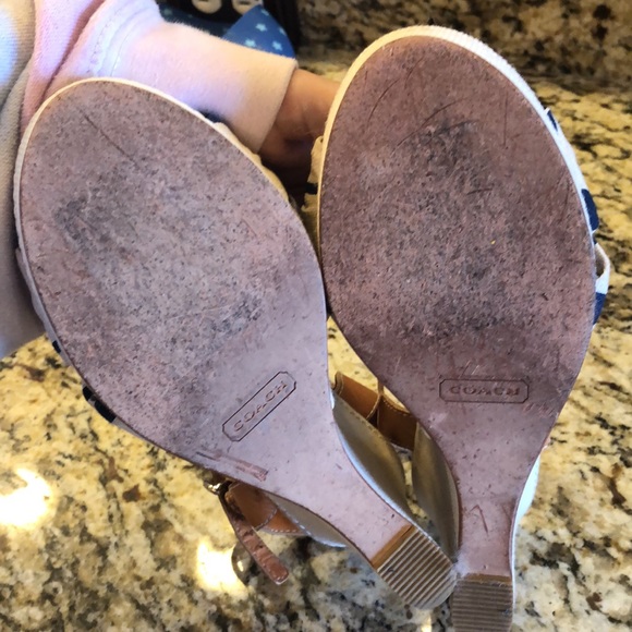 COACH Isabele Wedge A8199, Natural/Navy, Size: 6 - Picture 12 of 14